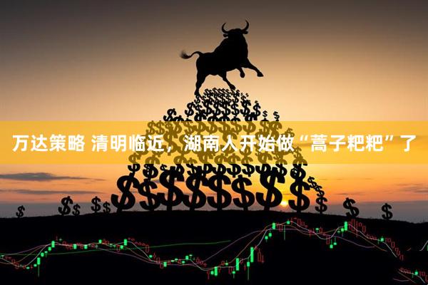 万达策略 清明临近,湖南人开始做“蒿子粑粑”了